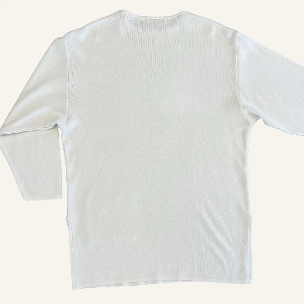 Pull écru col rond en laine pour femme - Seconde main - Image 2
