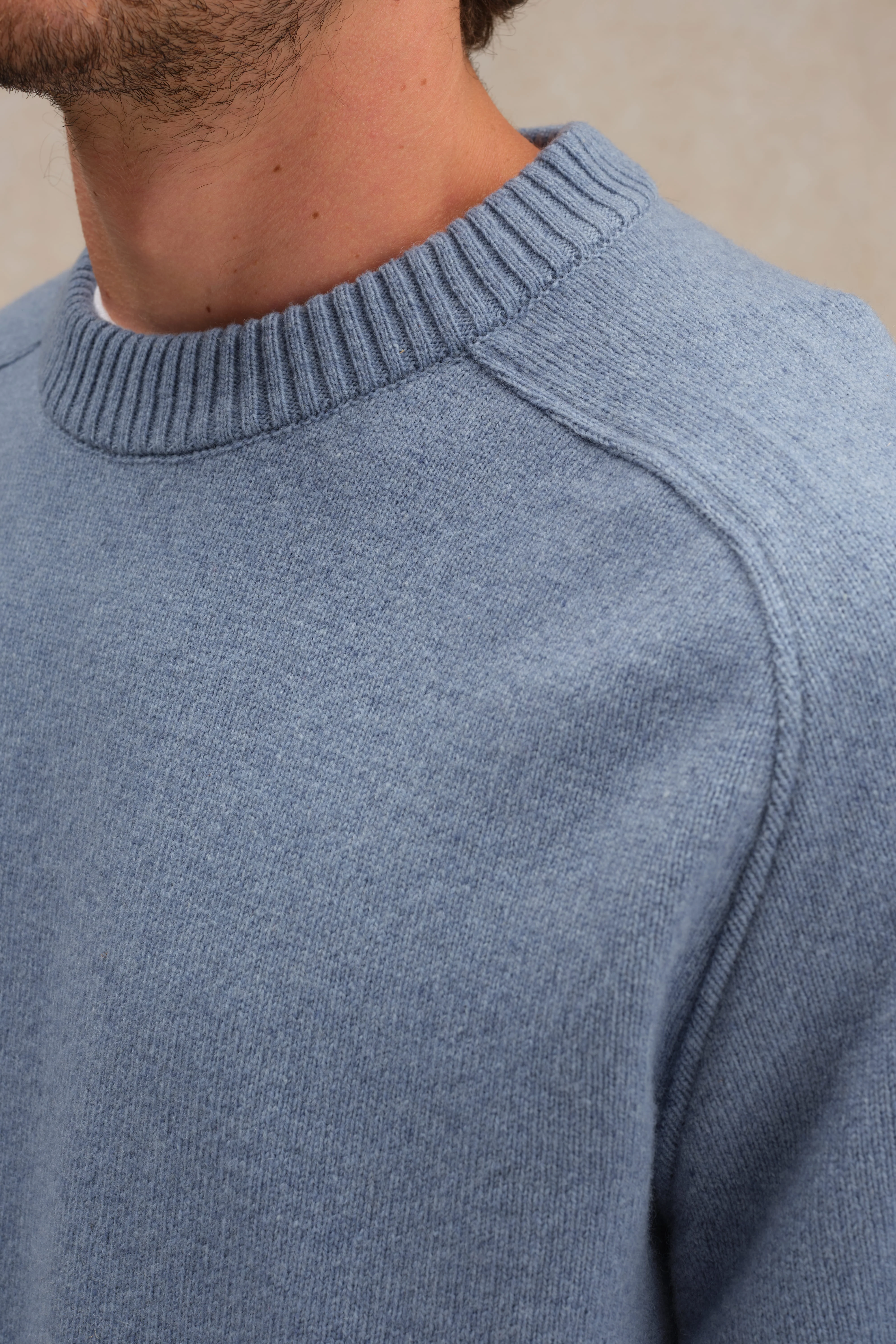 Pull homme col rond bleu orage - Image 3