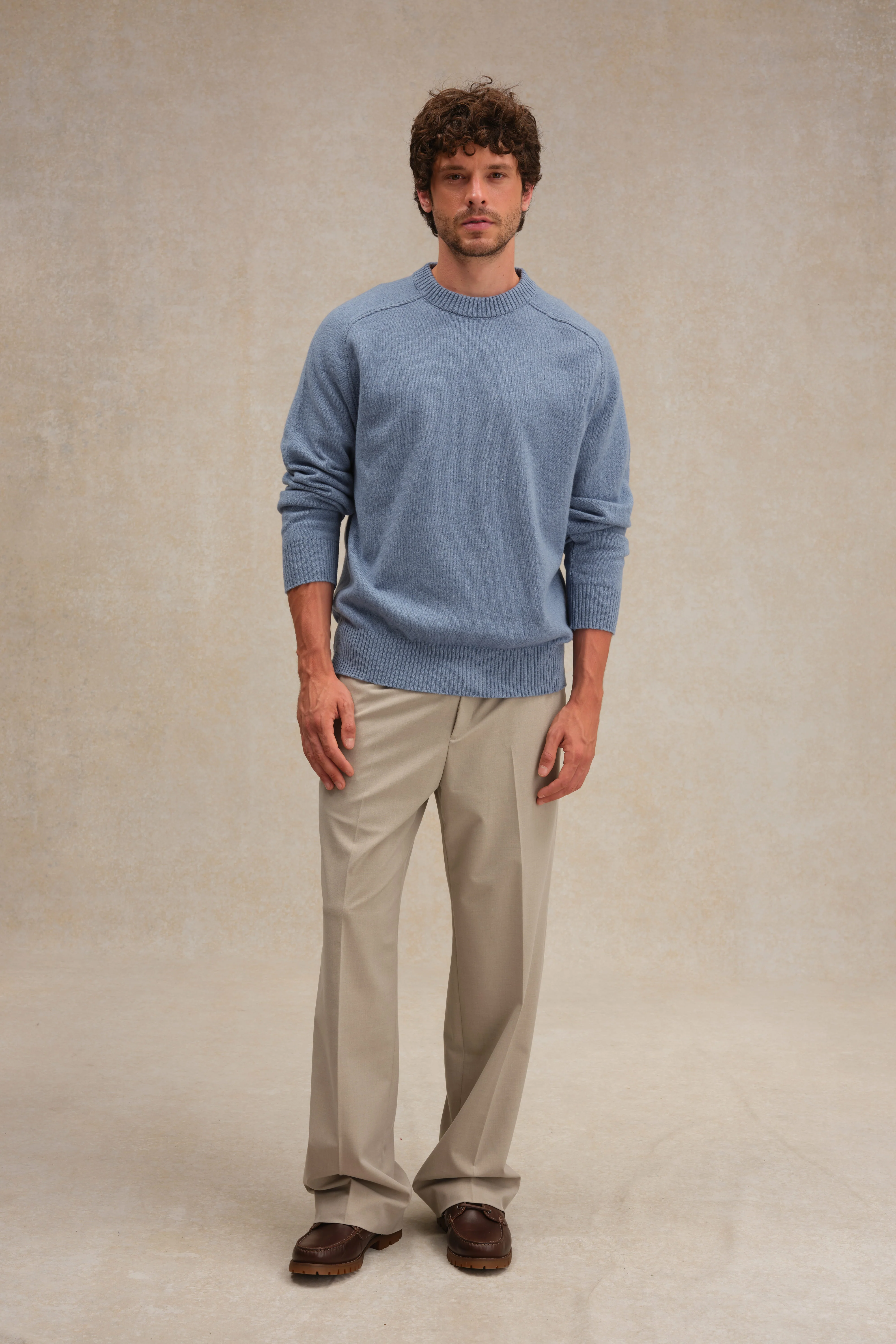 Pull homme col rond bleu orage - Image 4