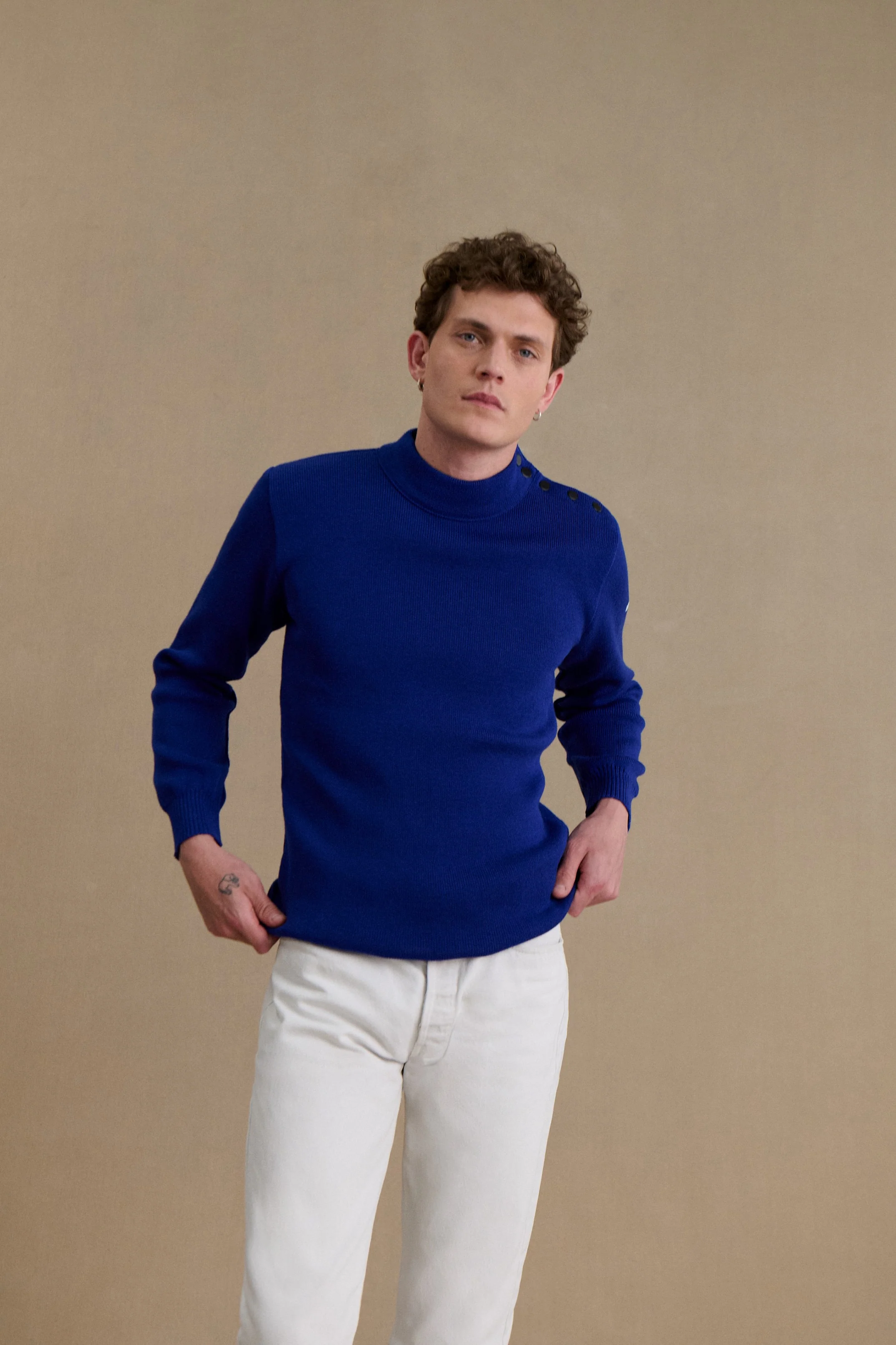 Pull marin bleu roi pour homme - Image 4