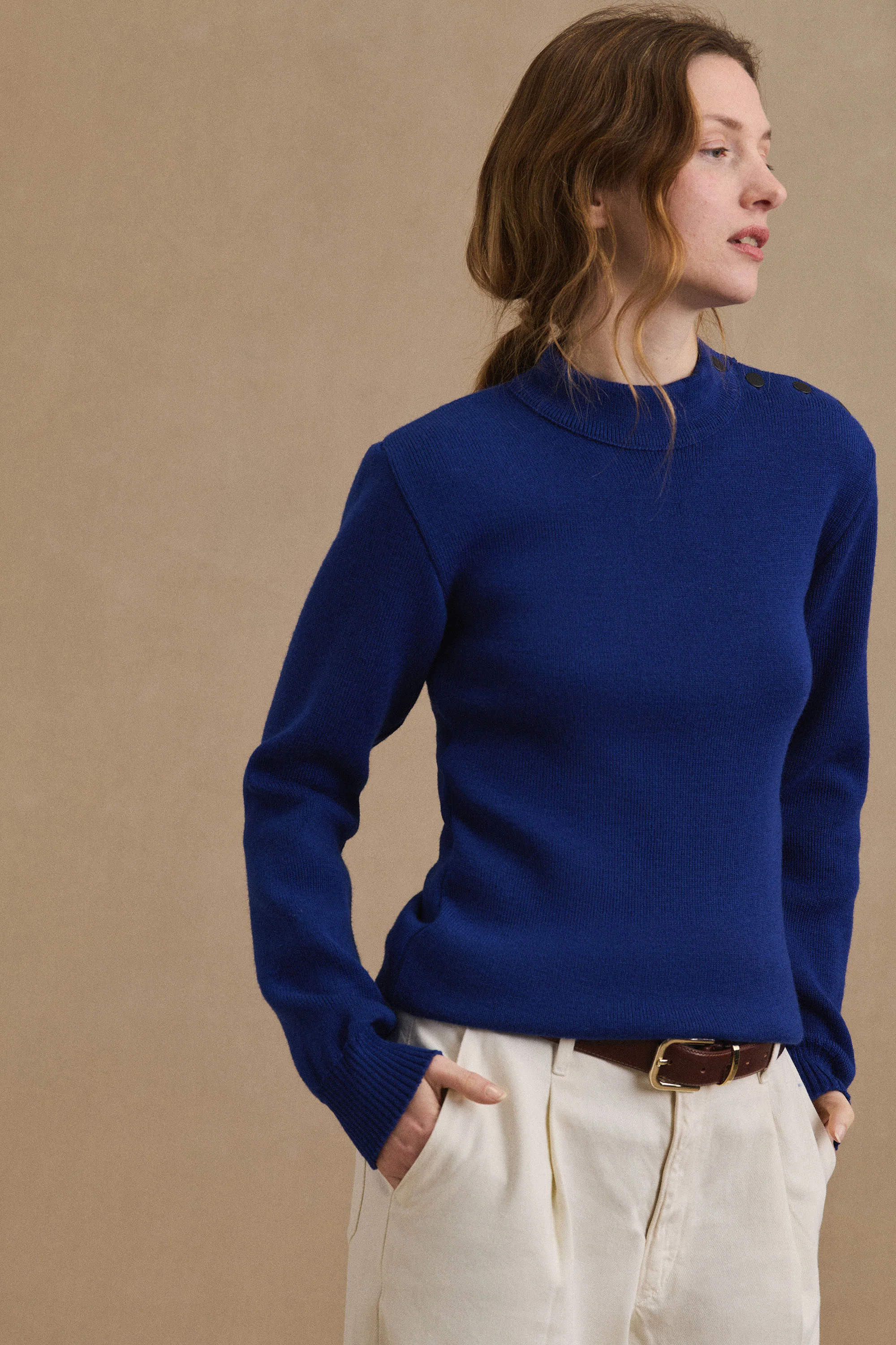 Pull marin bleu roi pour femme