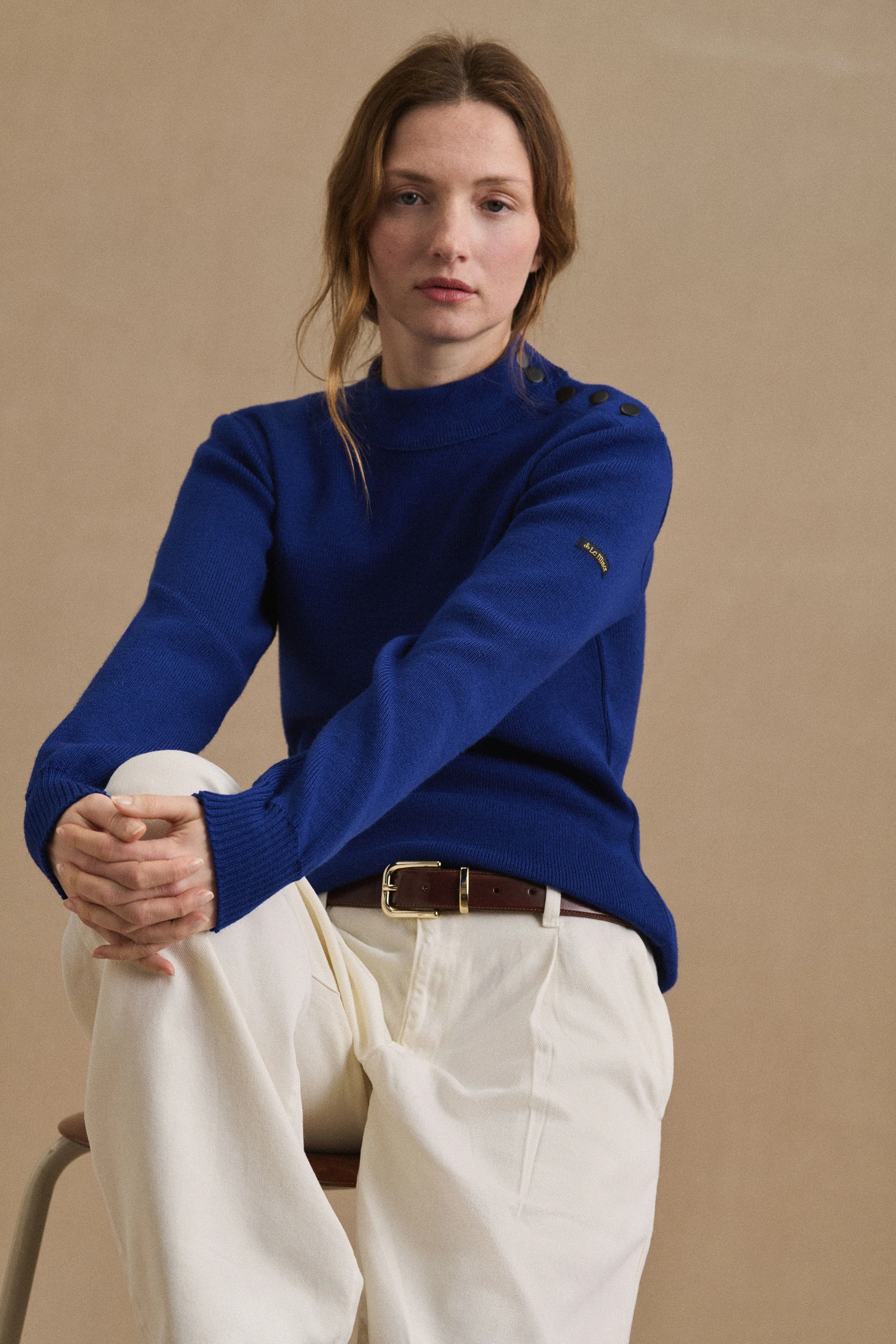 Pull marin bleu roi pour femme - Image 3