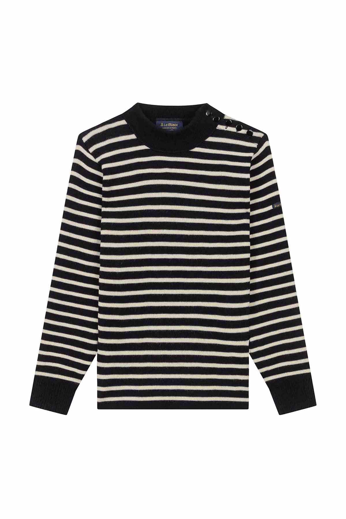 Pull marin rayé marine et écru pour homme - Image 5