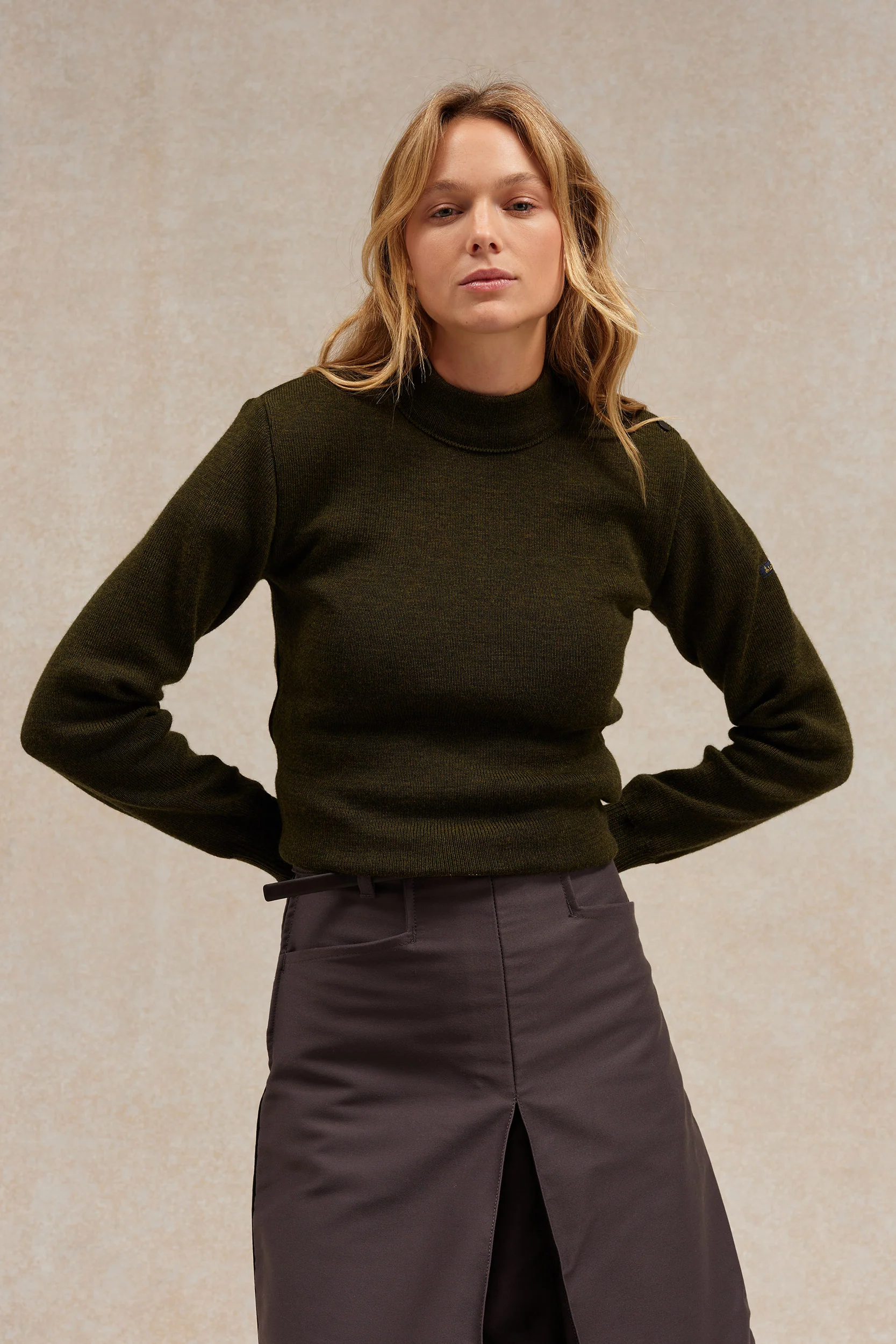 Pull marin olive pour femme