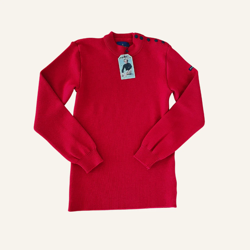 Pull marin rouge en laine - Seconde main