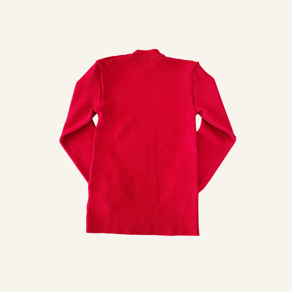 Pull marin rouge en laine - Seconde main - Image 3