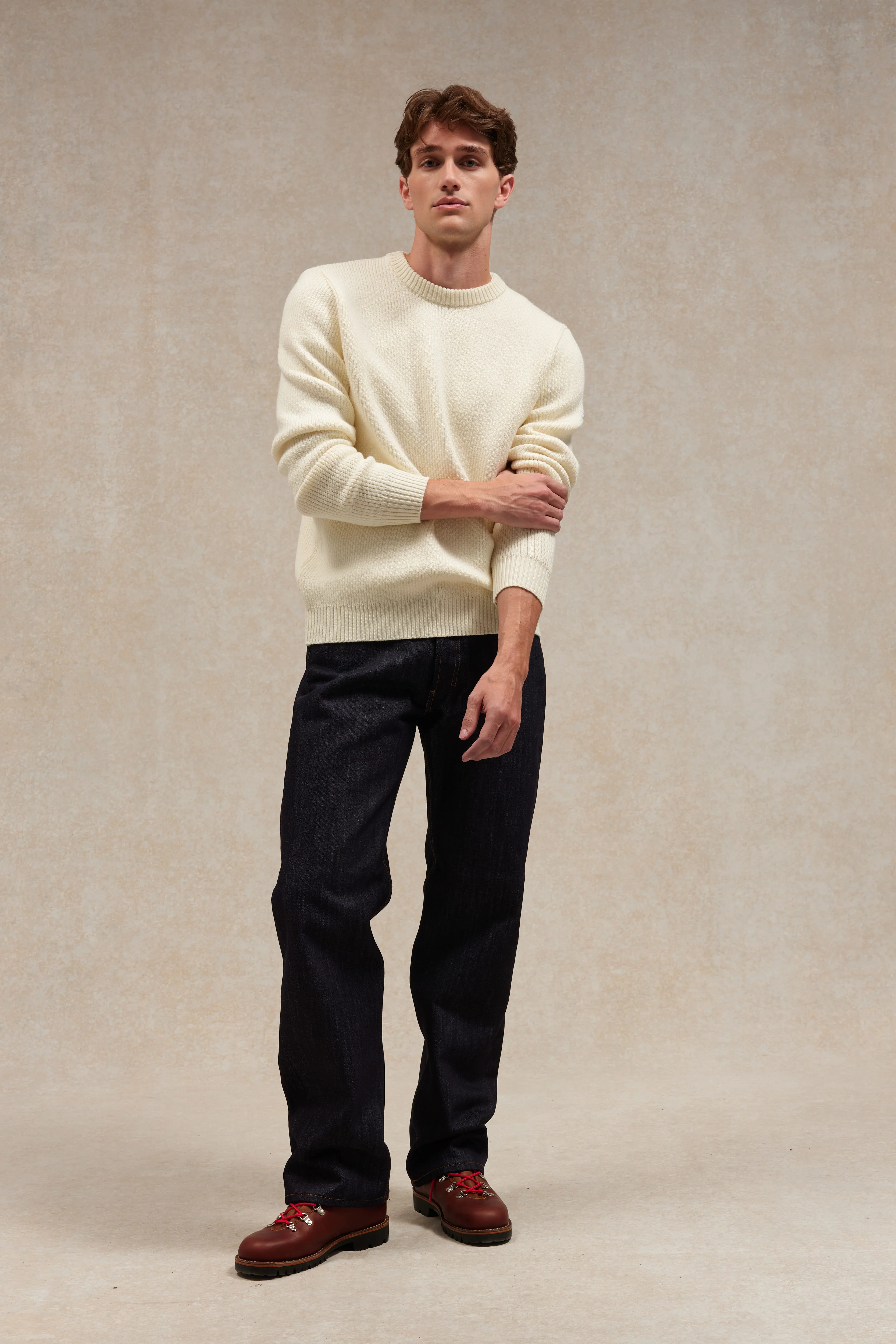Pull col rond Norvégien écru pour homme - Image 4