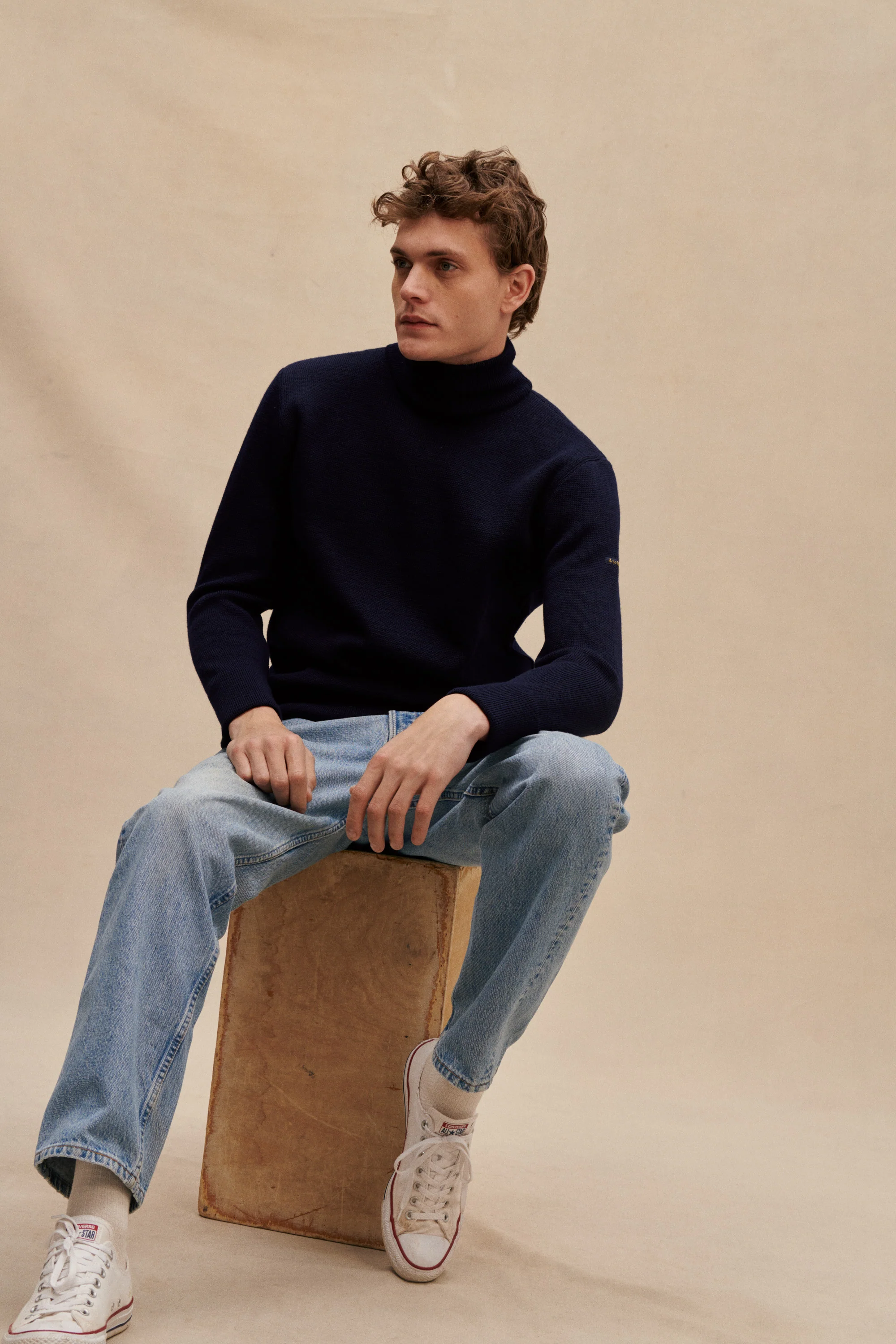 Pull sous-marinier bleu encre pour homme - Image 3