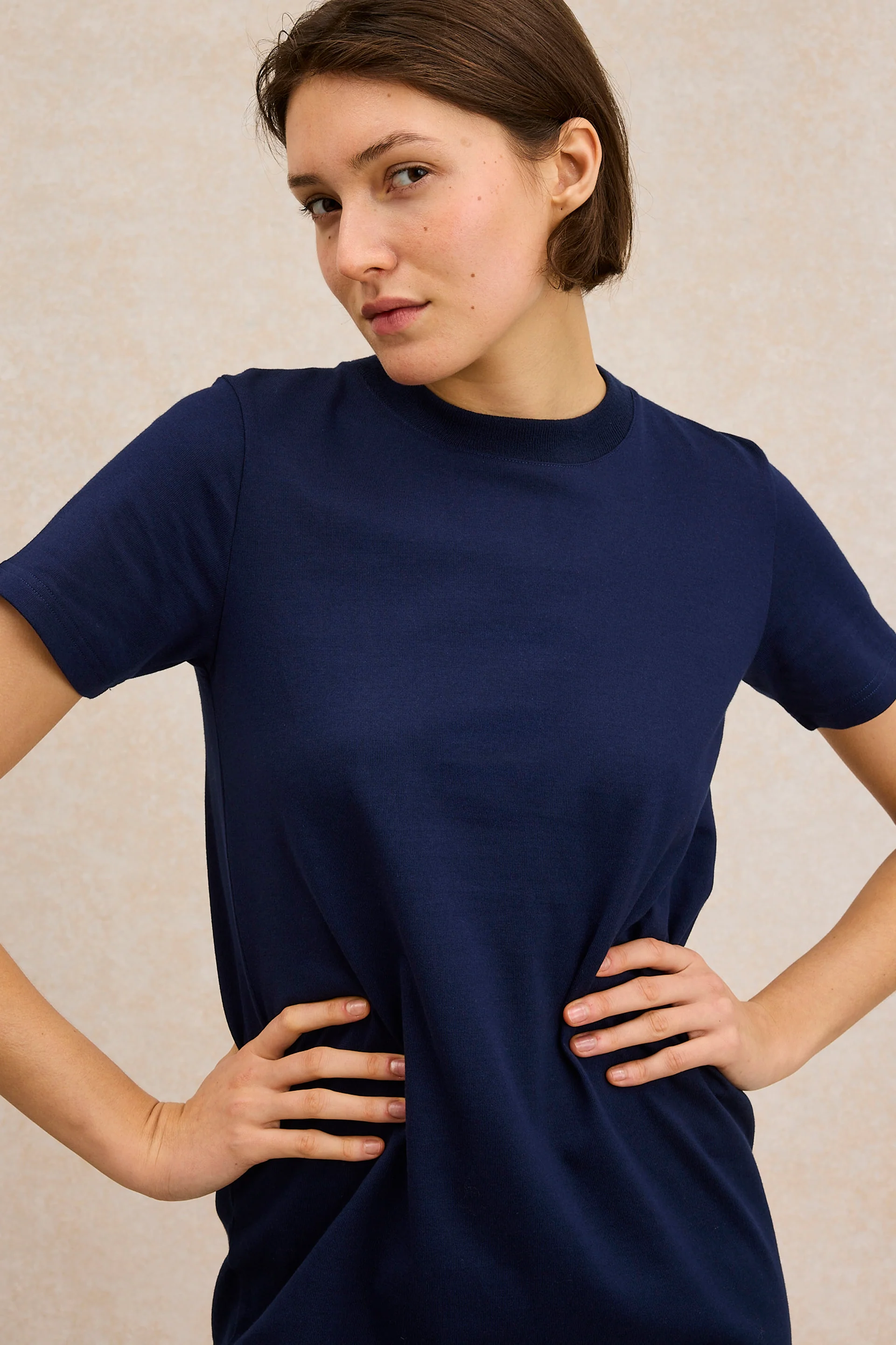 Robe plein été en coton bleu marine - Image 2