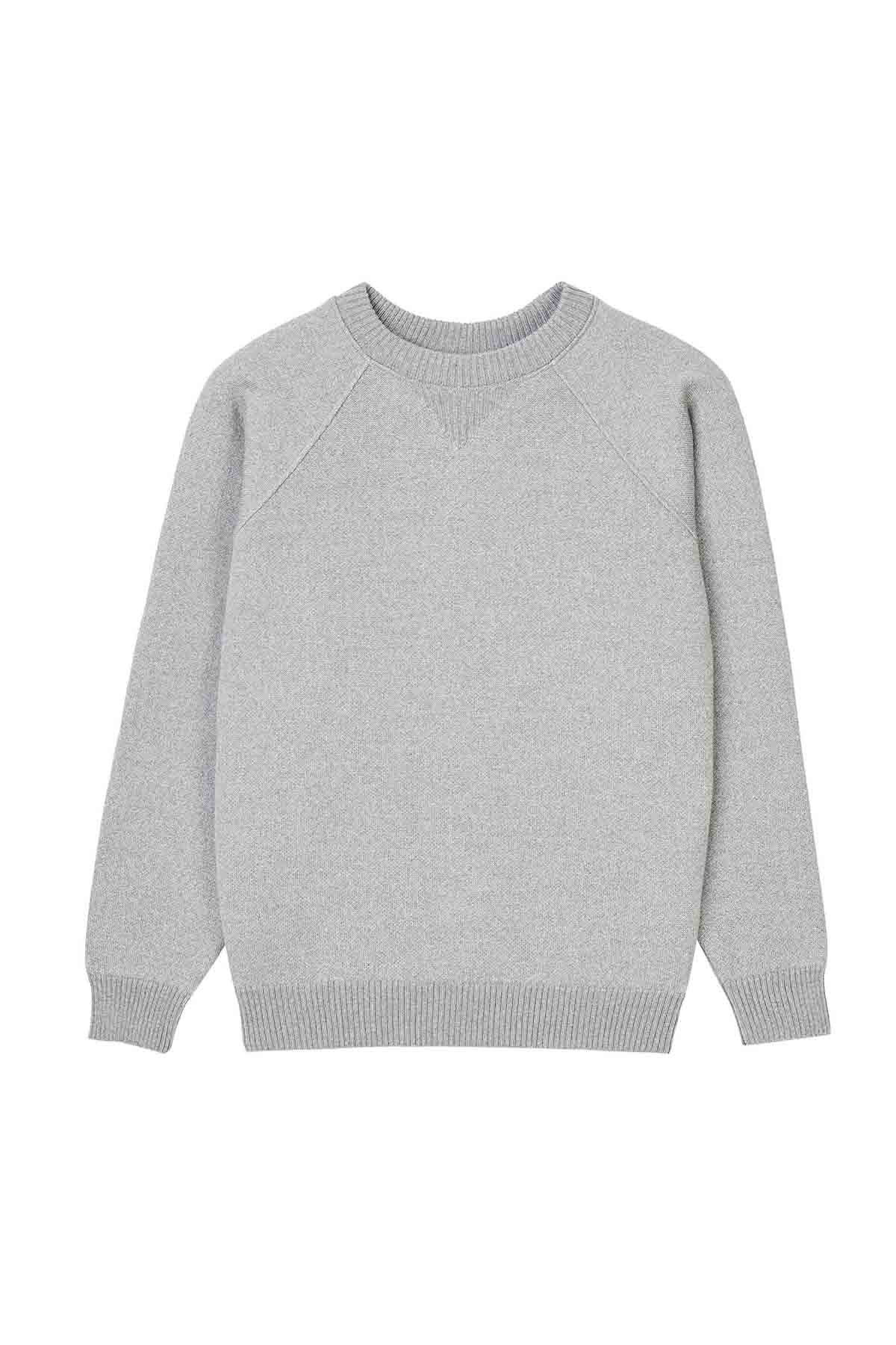 Sweat gris chiné en laine mérinos pour femme - Image 4