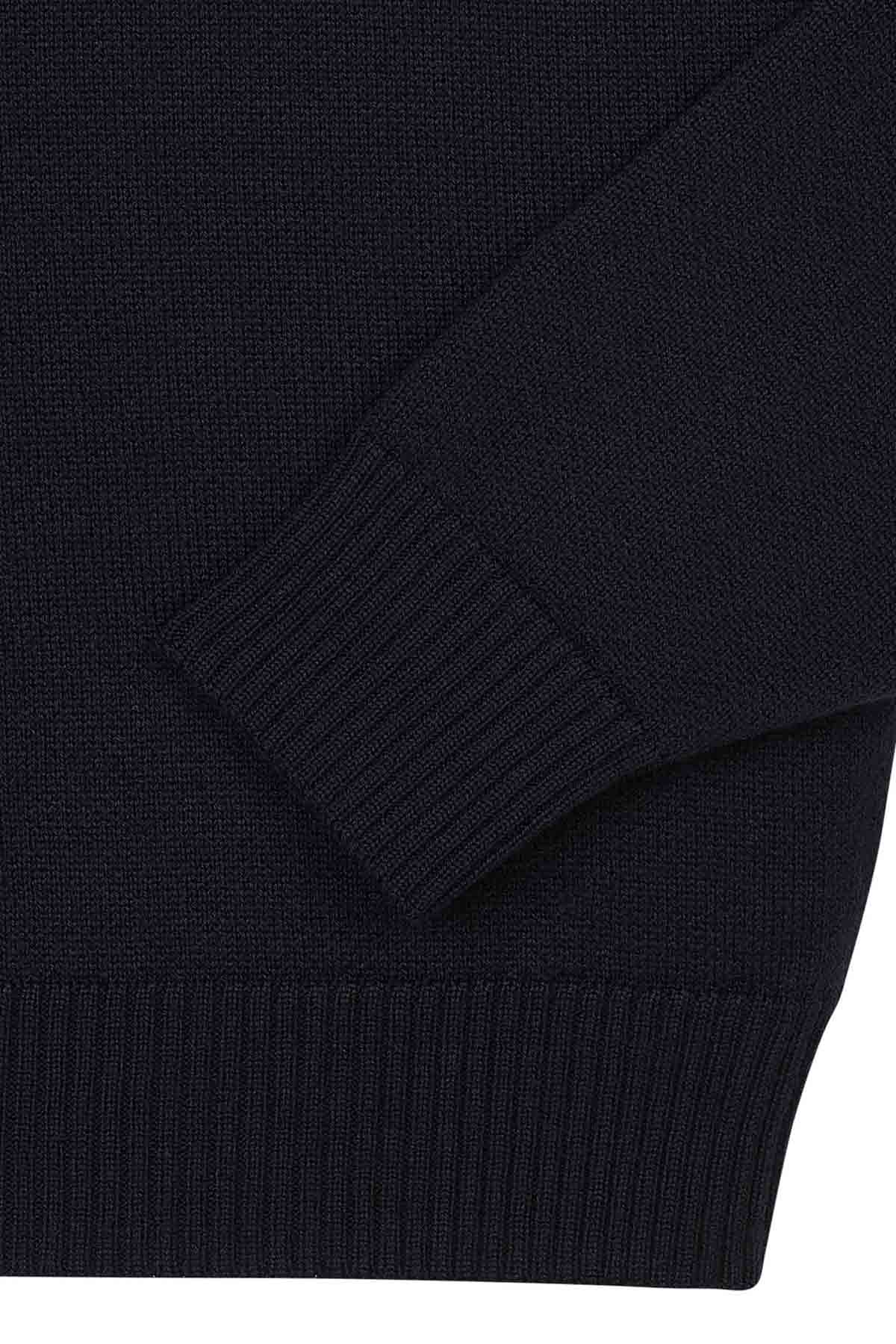 Sweat bleu marine en laine mérinos pour femme - Image 6