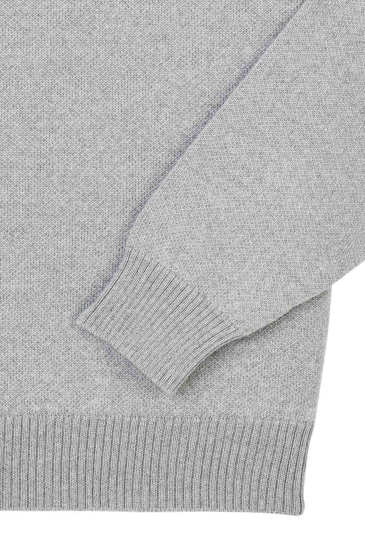 Sweat gris chiné en laine mérinos pour homme - Image 6