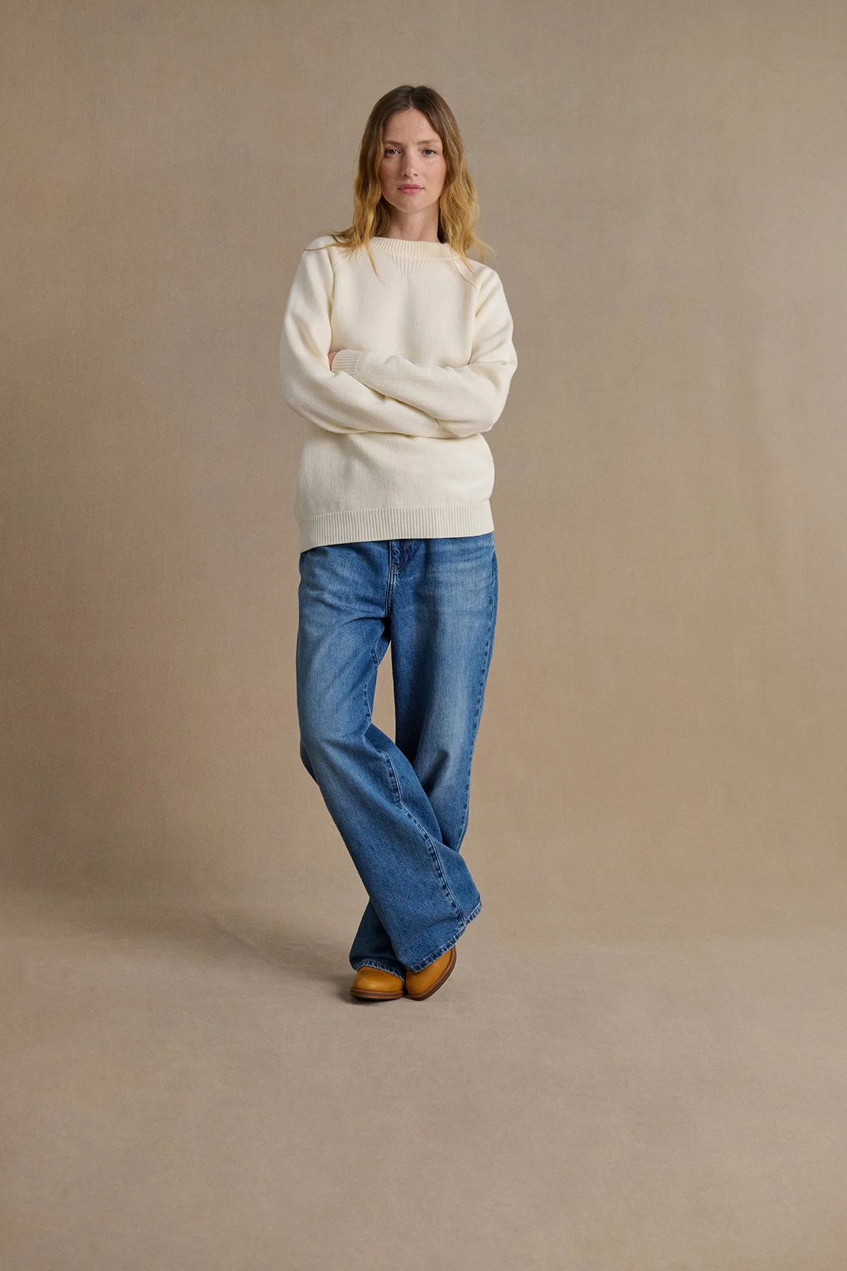 Sweat écru en laine mérinos pour femme - Image 4