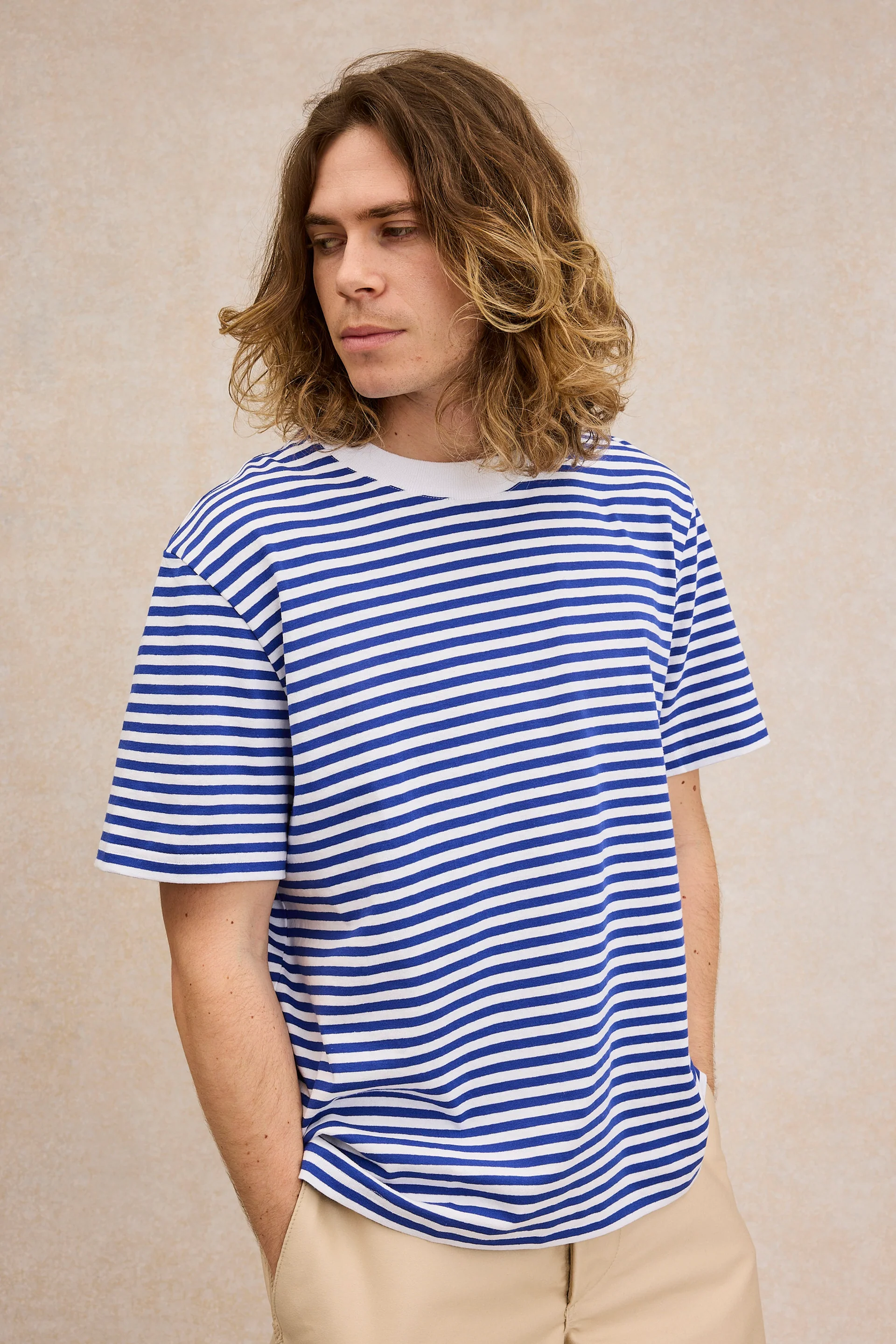 T-shirt Andy rayé bleu roi
