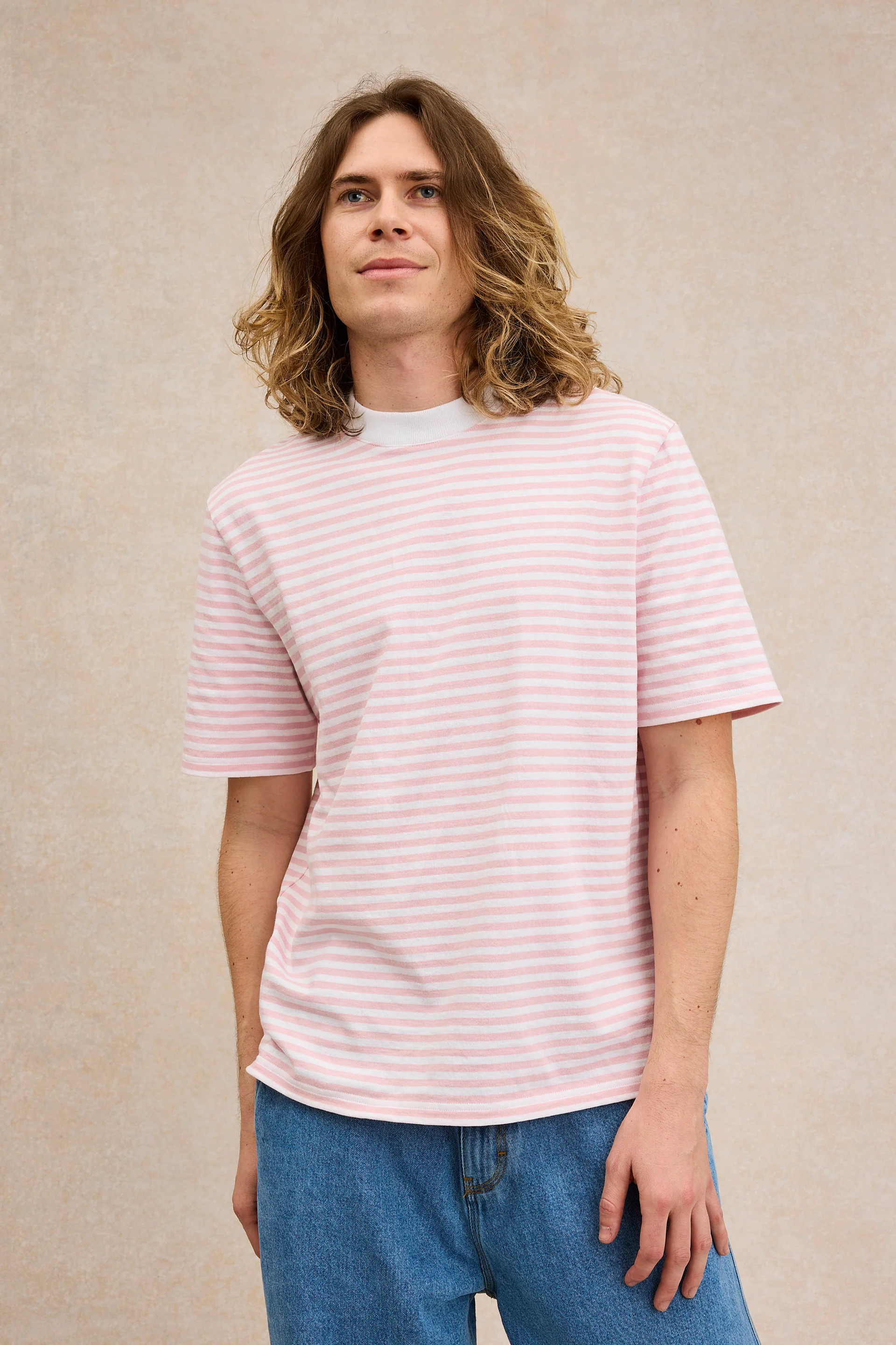 T-shirt Andy rayé rose