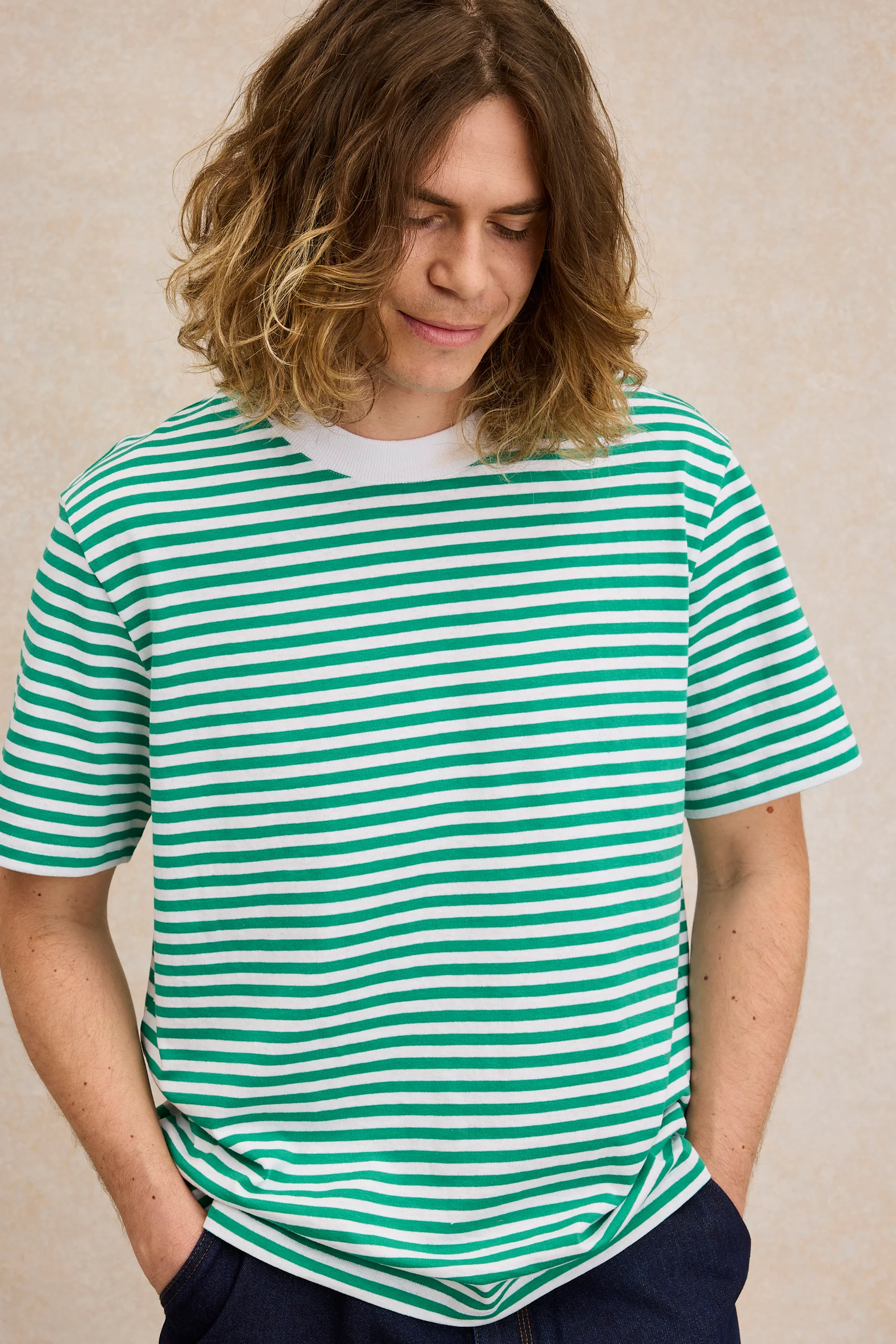 T-shirt Andy rayé turquoise