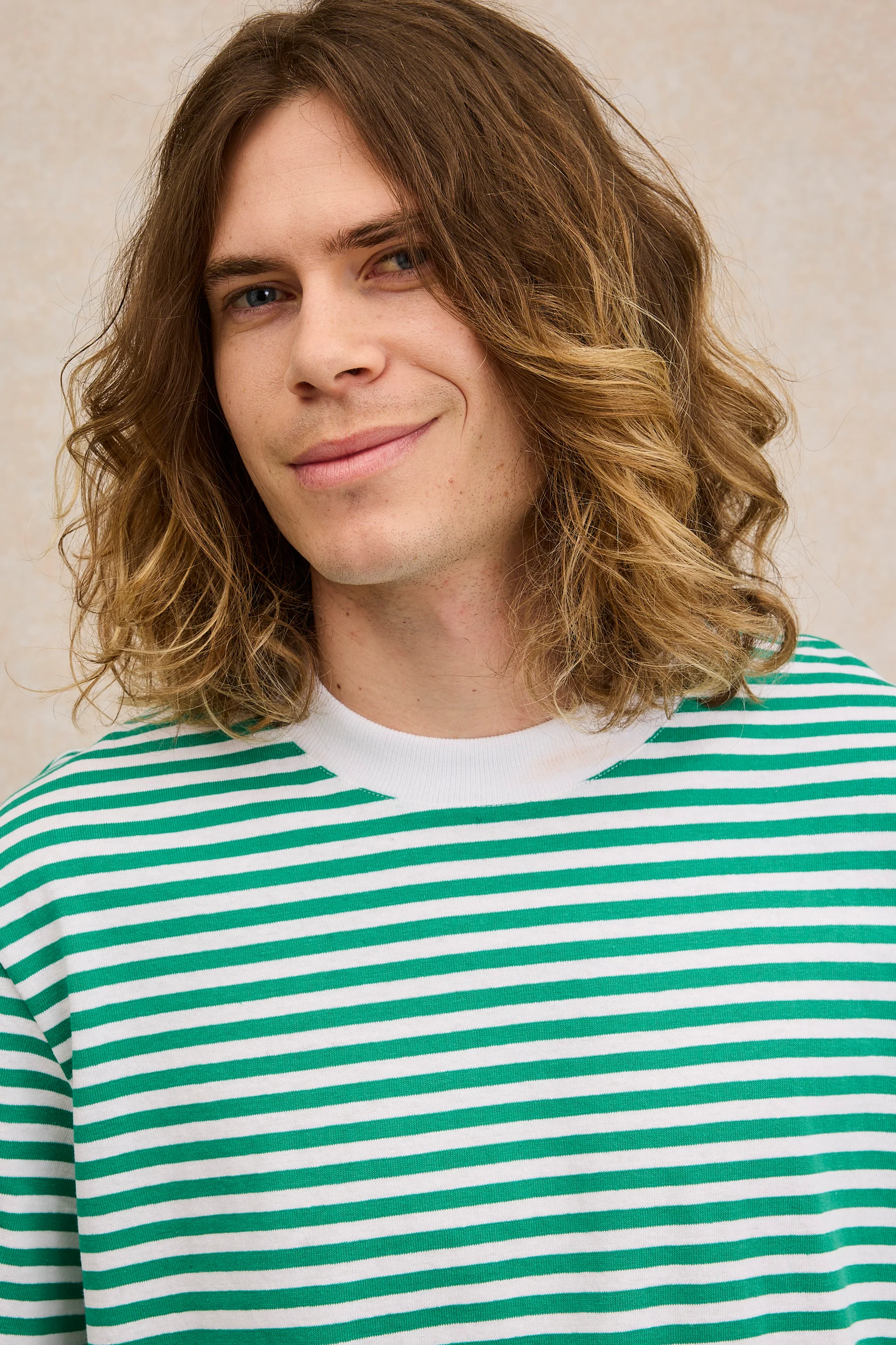 T-shirt Andy rayé turquoise - Image 2