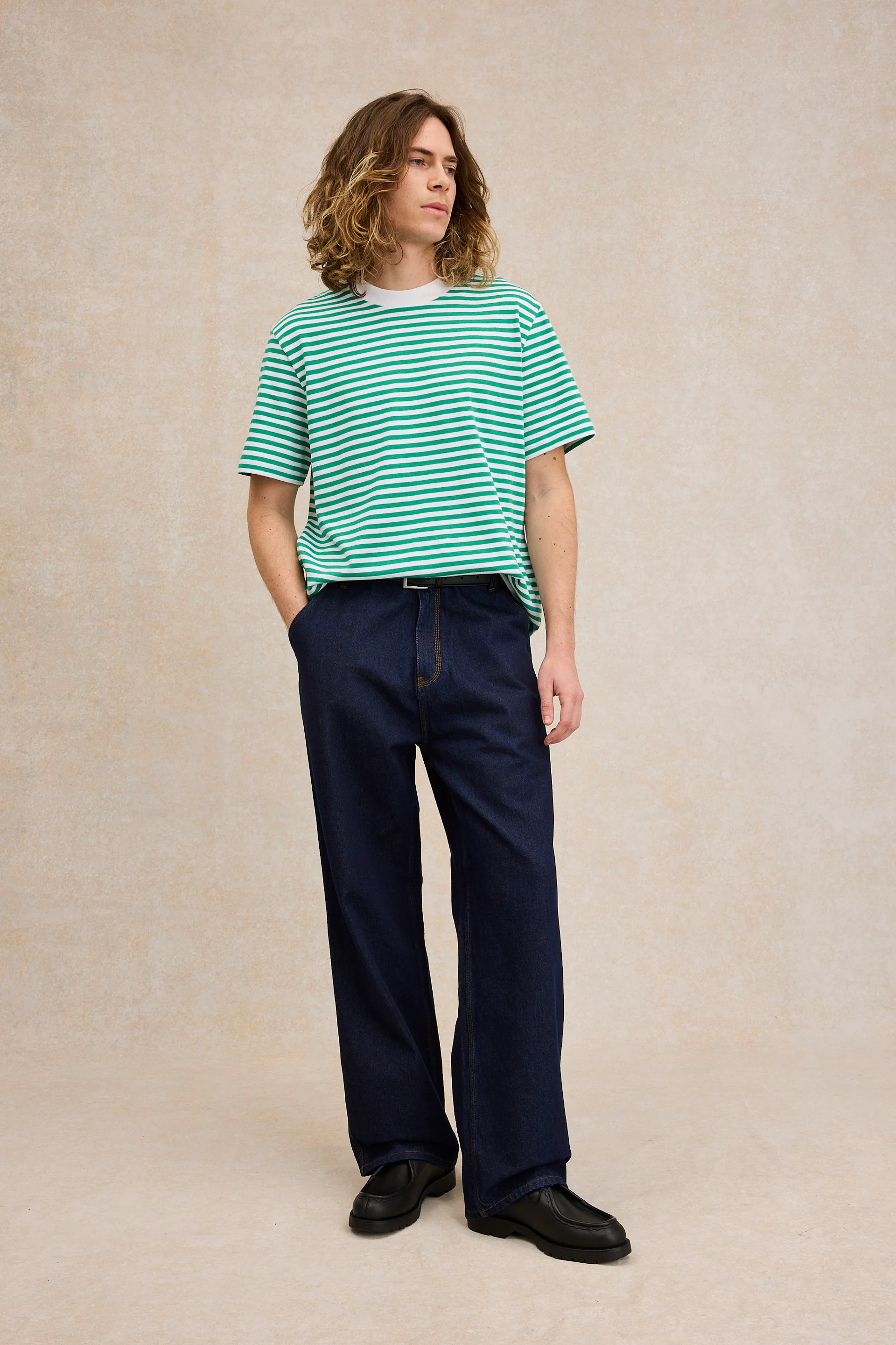T-shirt Andy rayé turquoise - Image 3