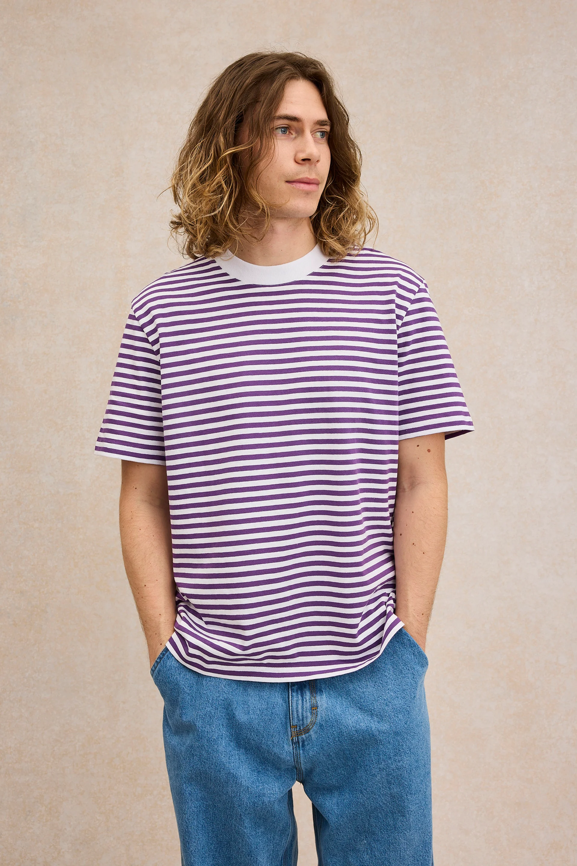 T-shirt Andy rayé violet