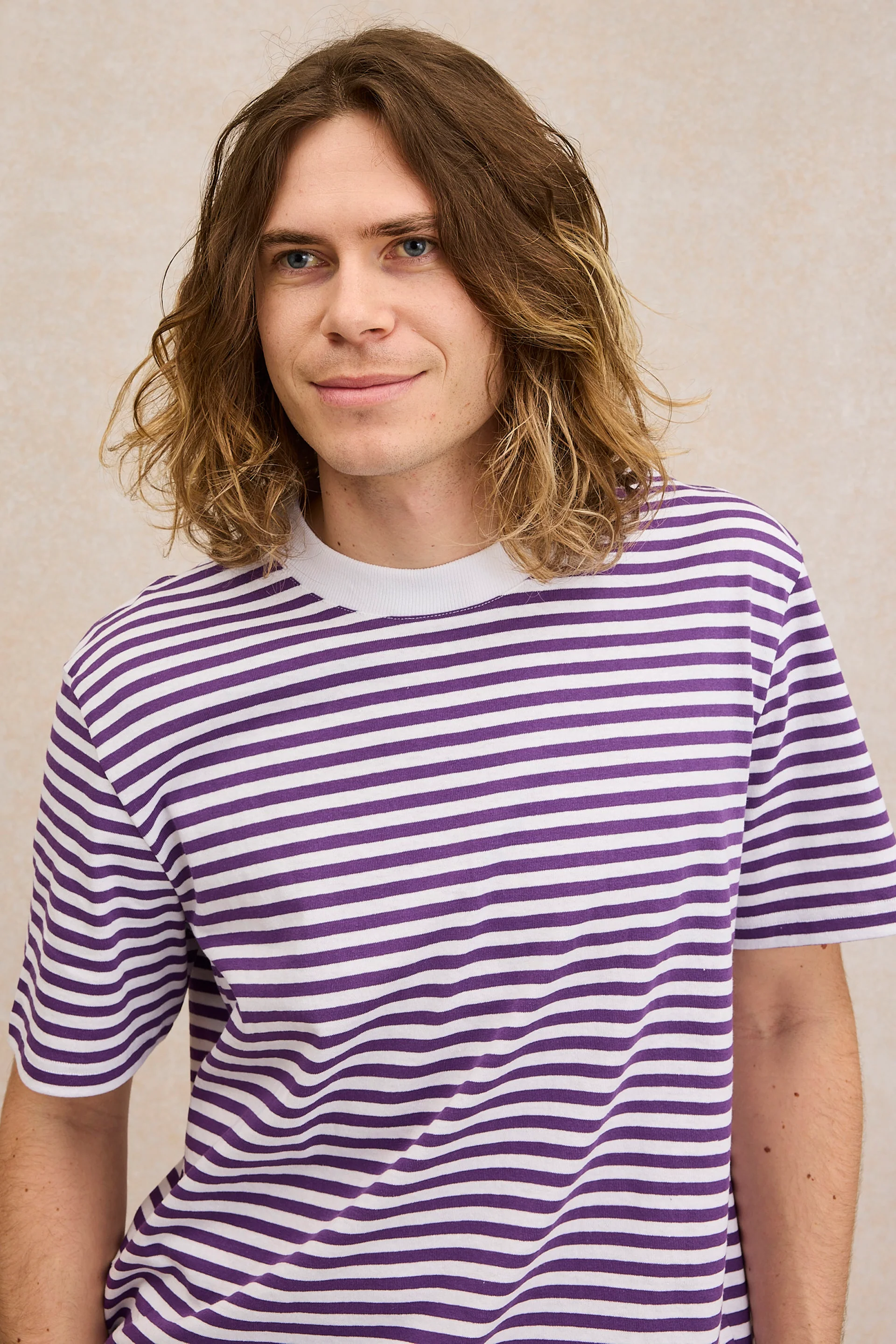 T-shirt Andy rayé violet - Image 2