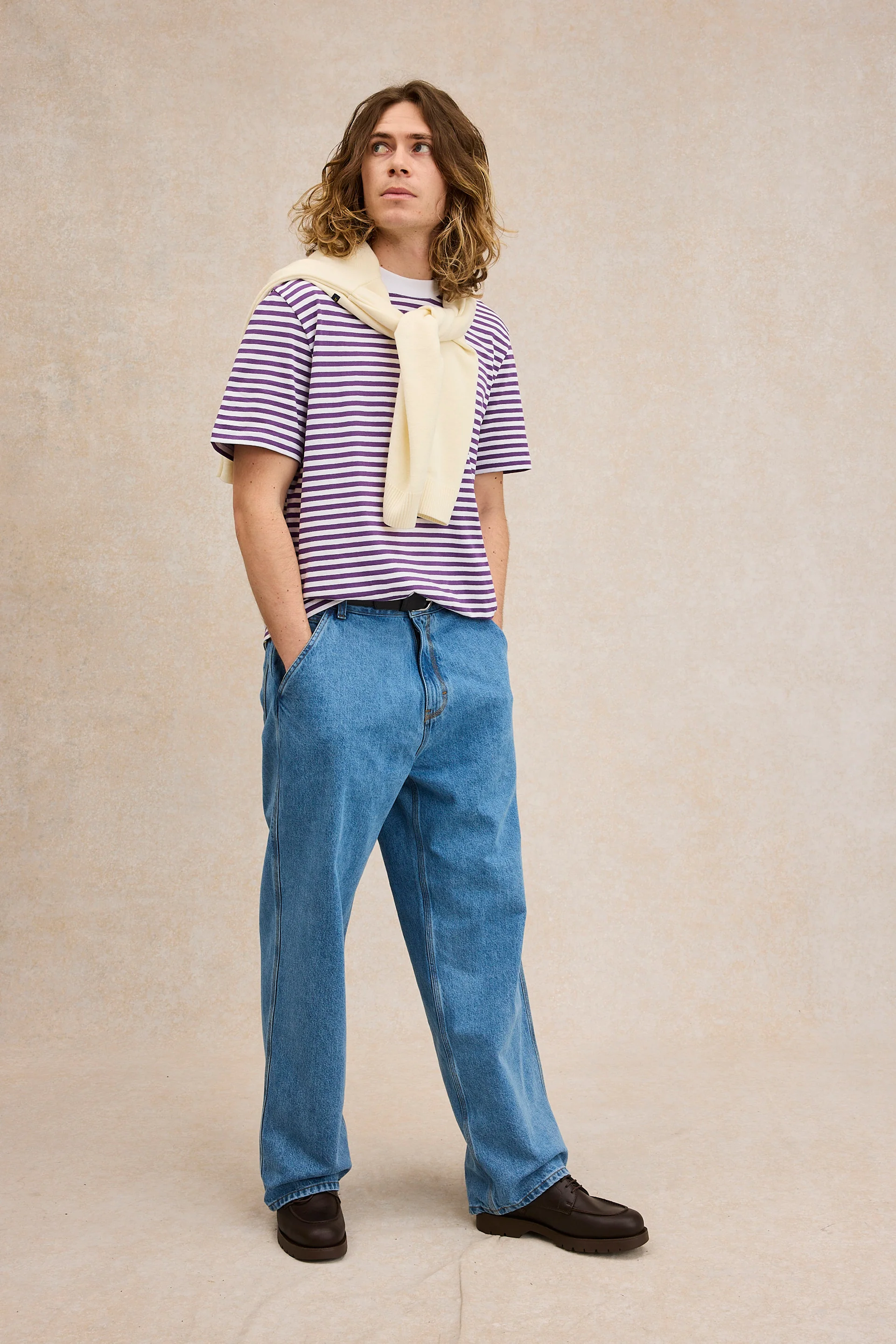 T-shirt Andy rayé violet - Image 3