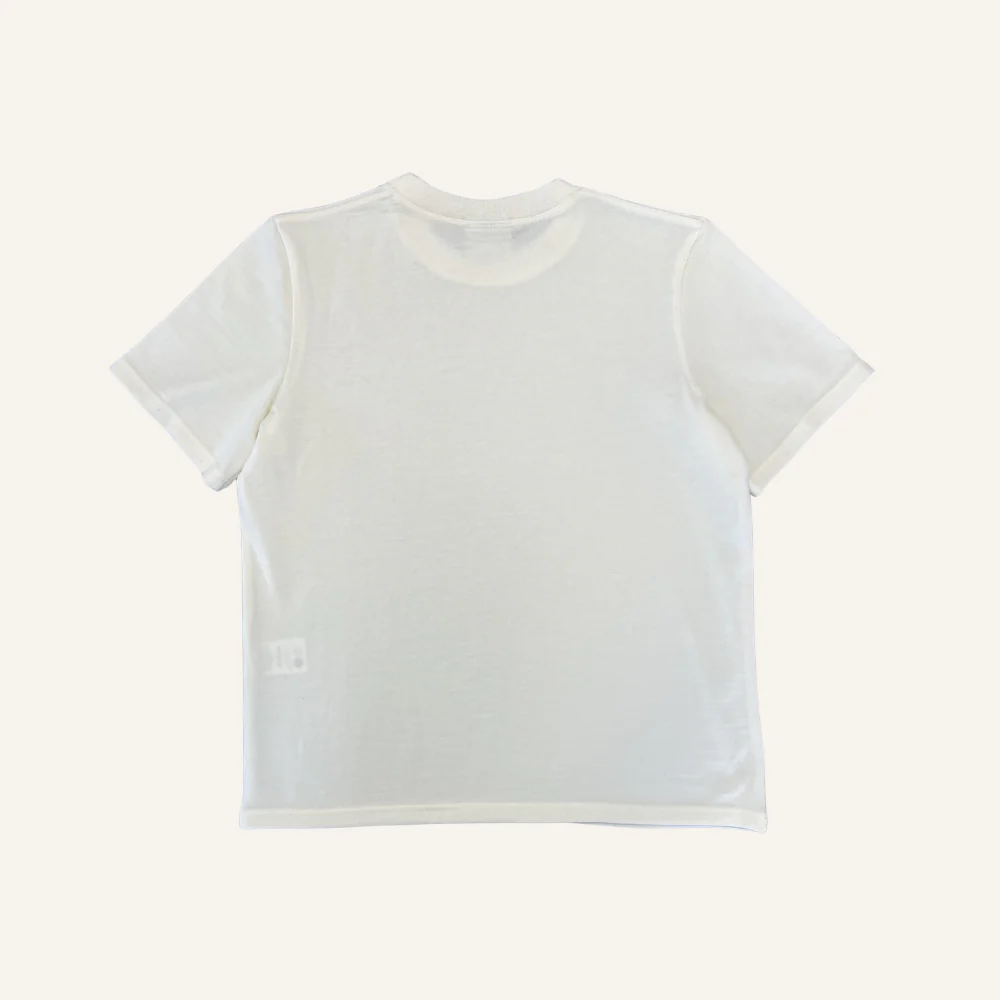 T-shirt écru à manches courtes en laine mérinos pour homme - Seconde main - Image 2