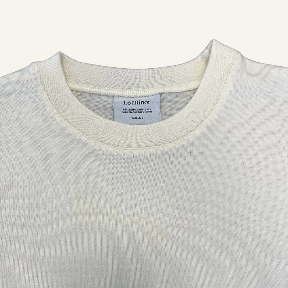 T-shirt écru à manches courtes en laine mérinos pour homme - Seconde main - Image 3
