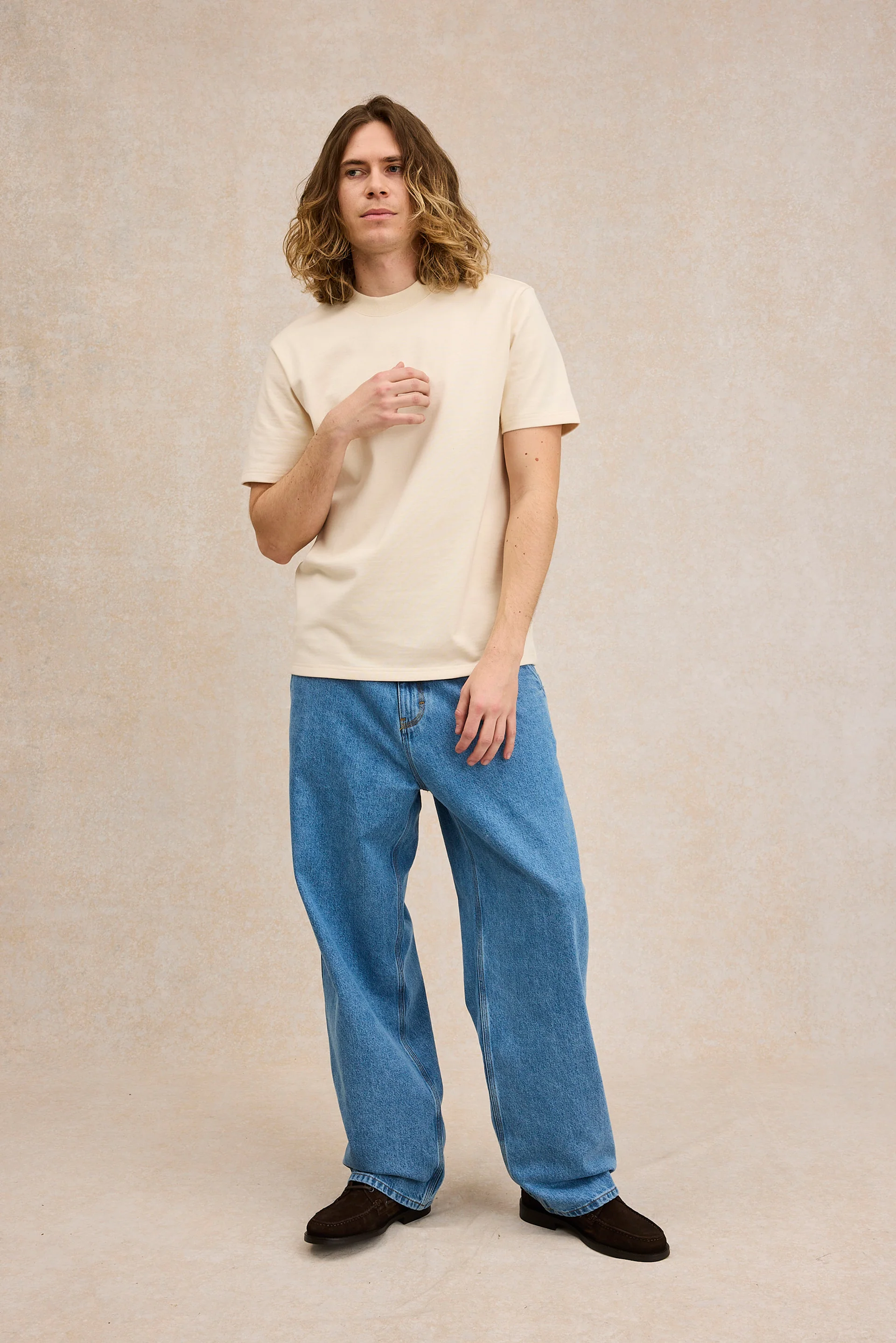 T-shirt en coton épais écru pour homme - Image 4