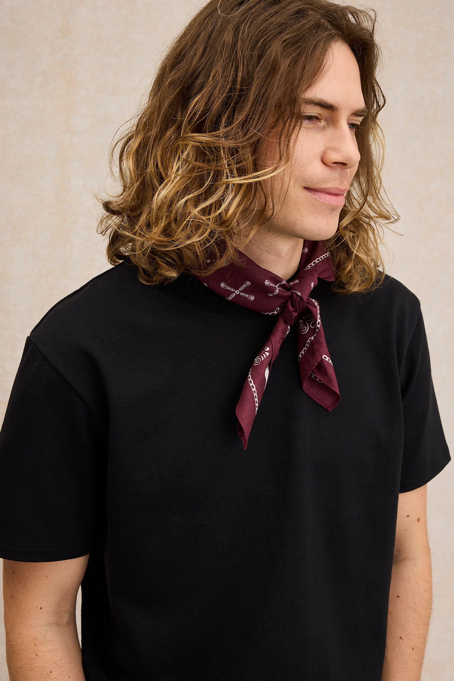 T-shirt en coton épais noir pour homme - Image 2