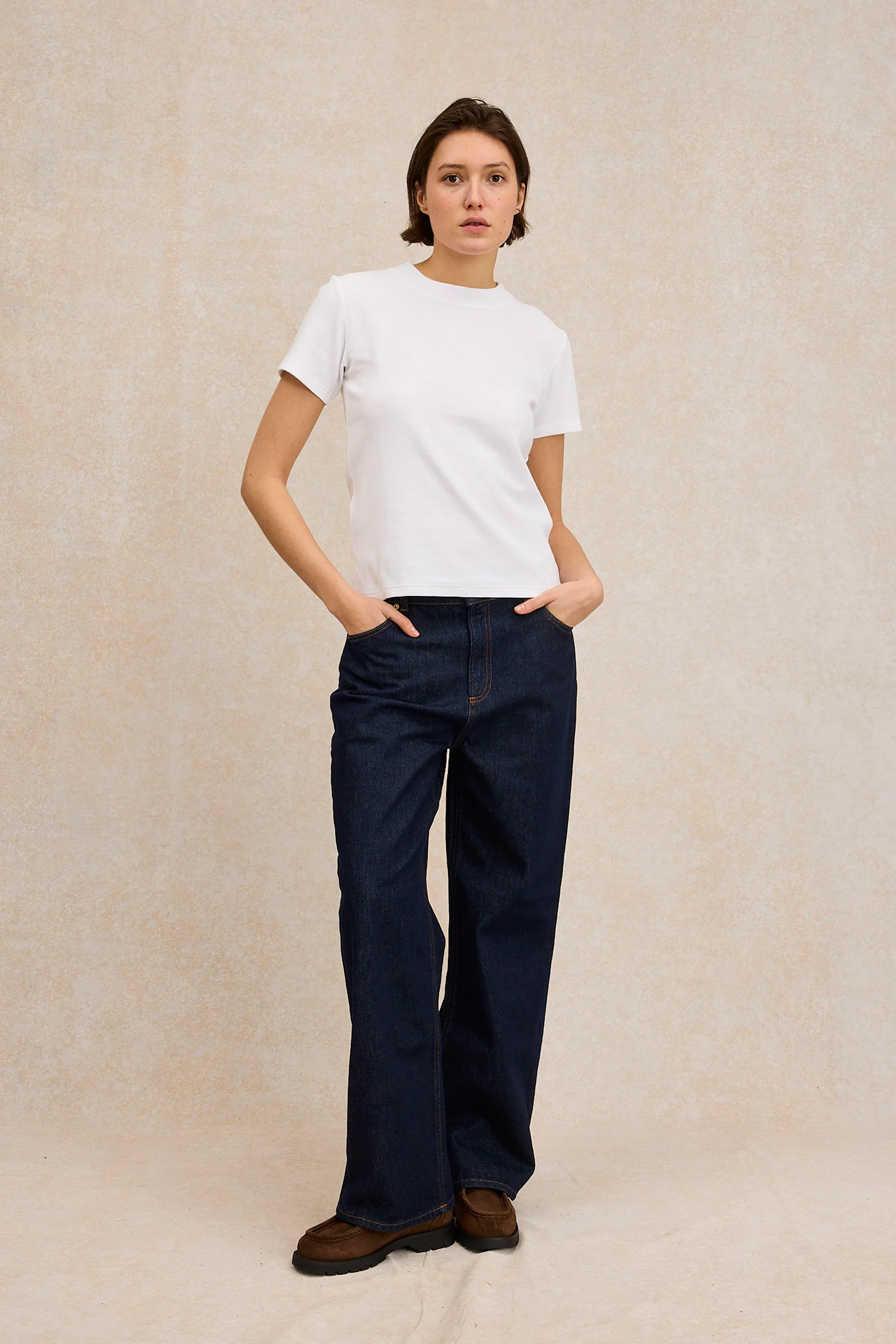T-shirt Vic nid d'abeille blanc - Image 3