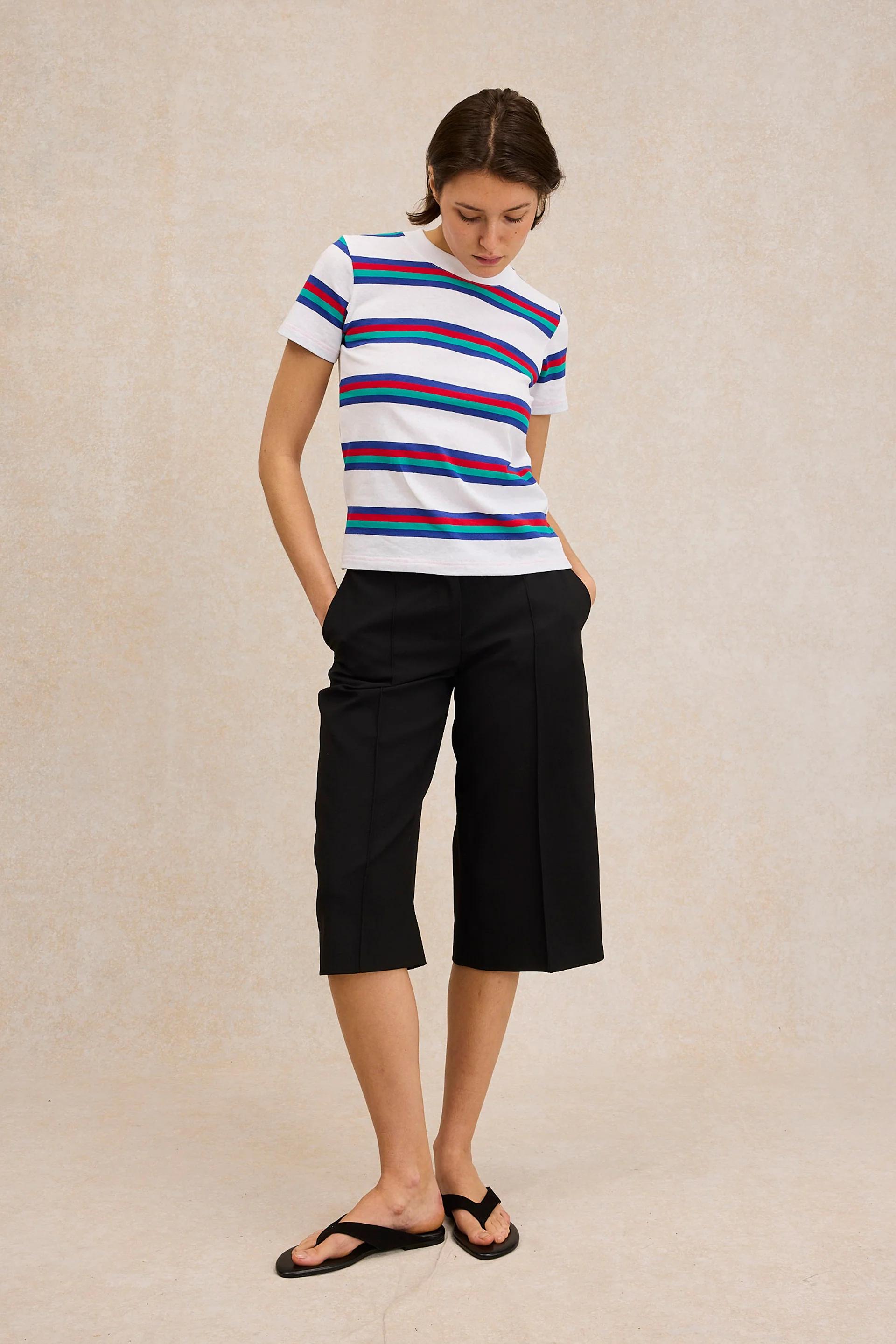 T-shirt Vic rayé blanc - Image 3