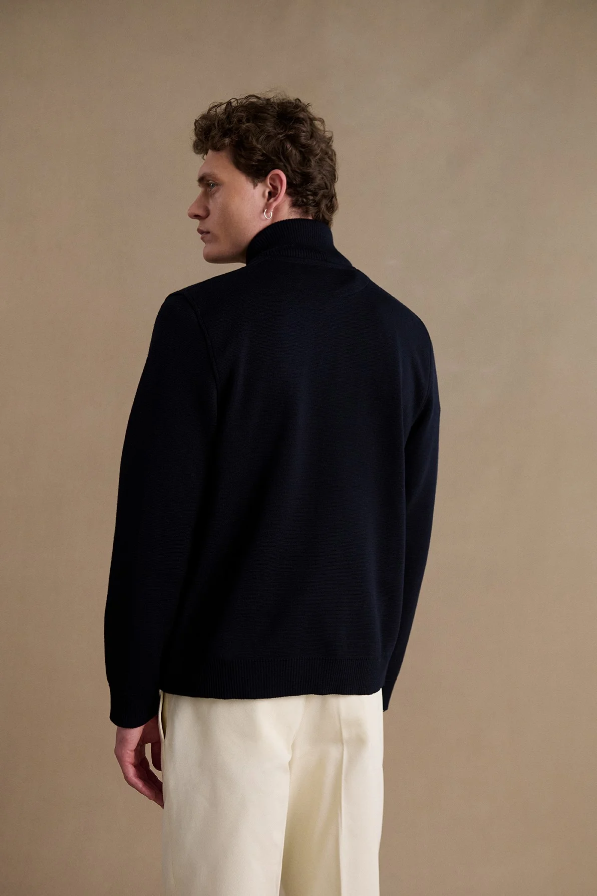 Teddy bleu marine en maille milano pour homme - Image 3