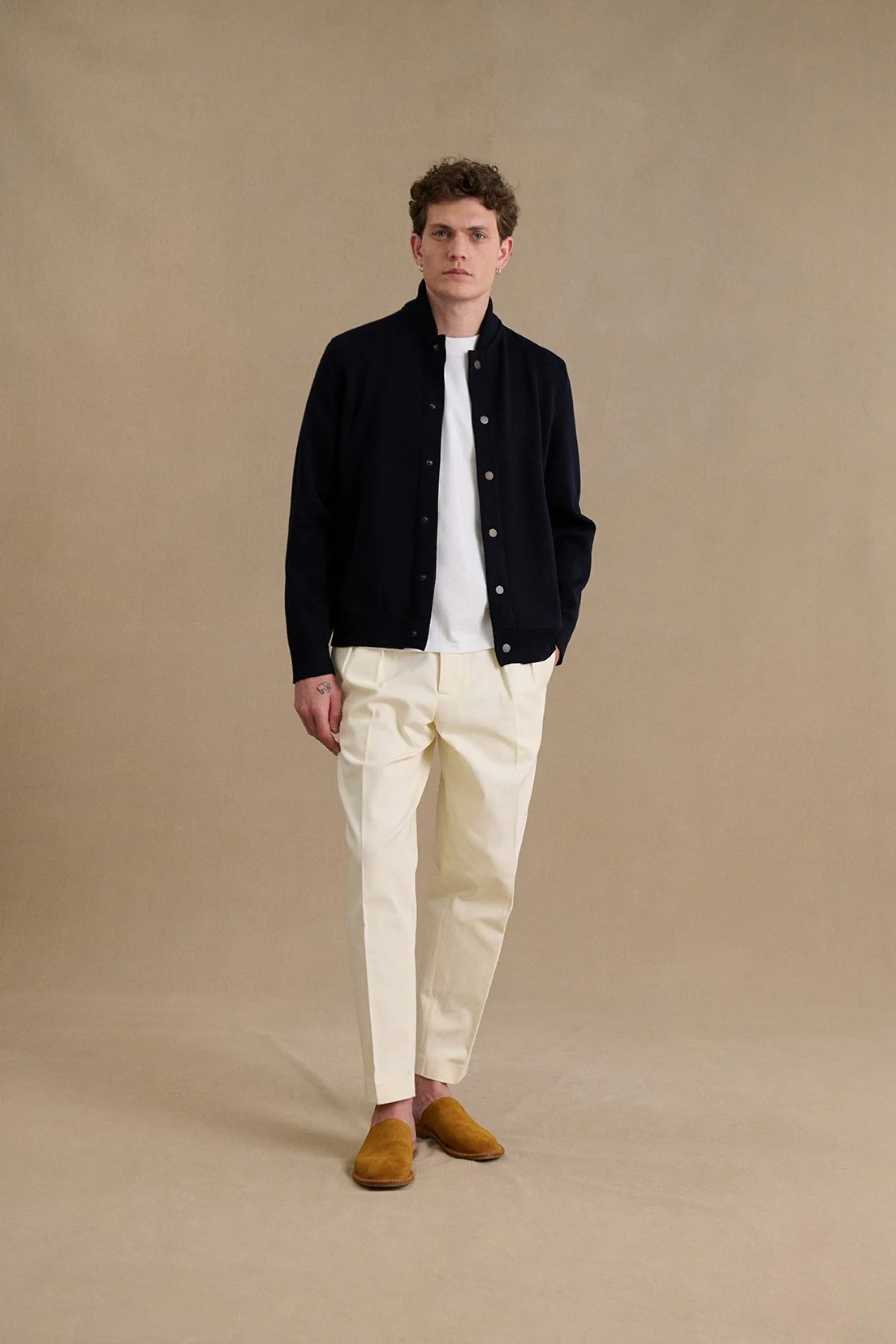 Teddy bleu marine en maille milano pour homme - Image 4