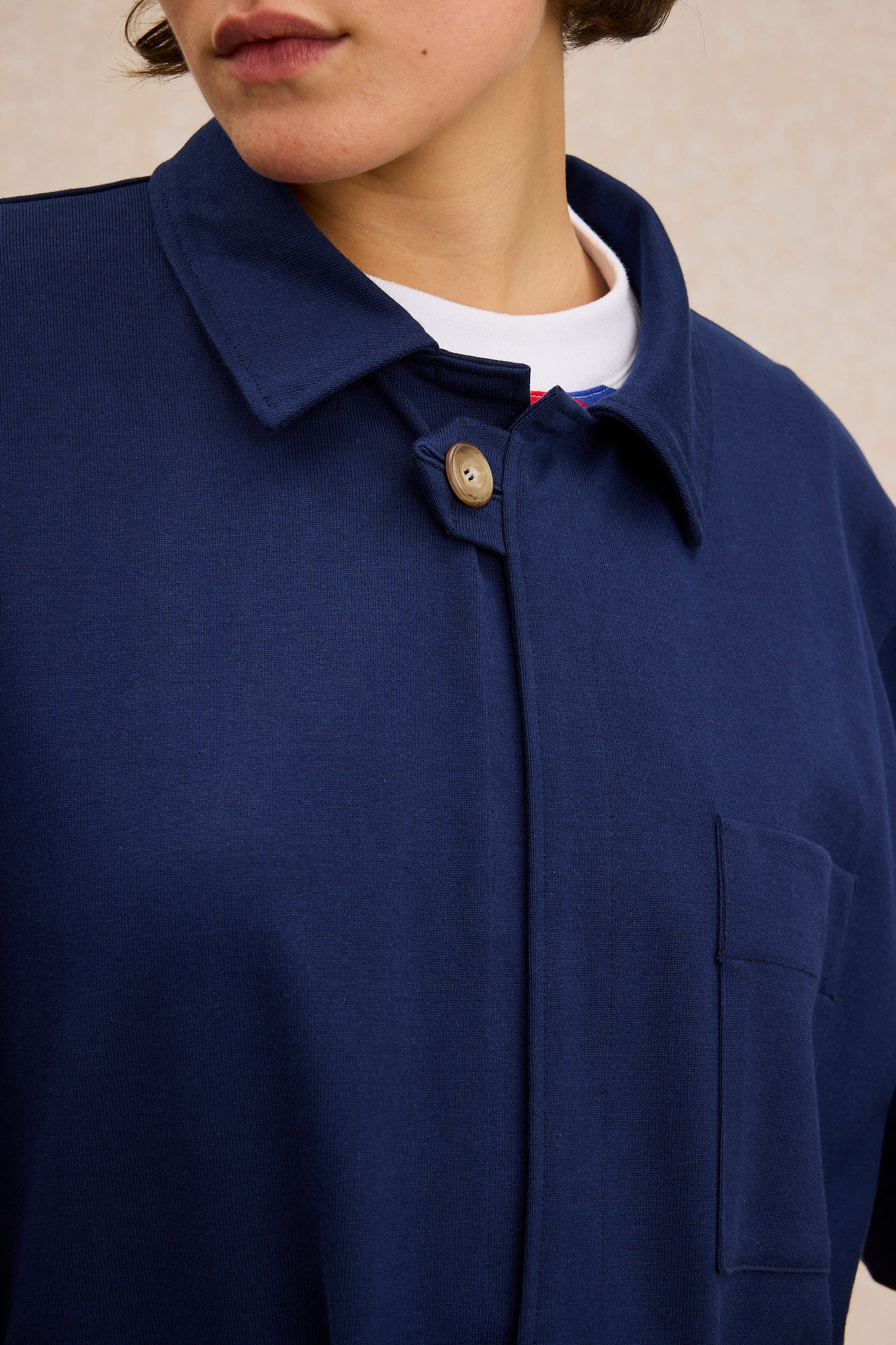 Veste de peintre bleu marine en coton pour femme - Image 2