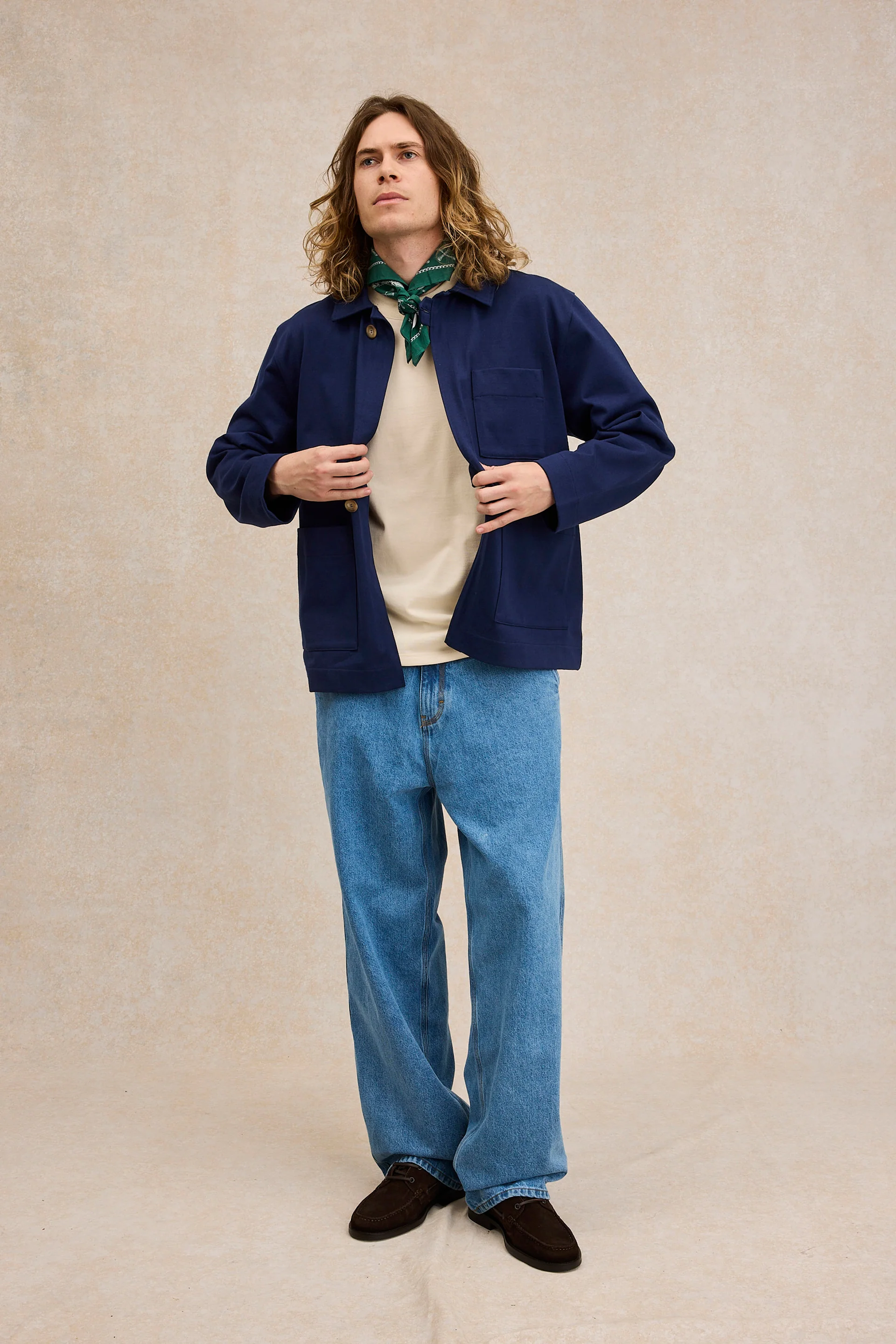 Veste de peintre bleu marine en coton pour homme - Image 4